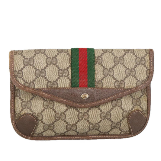 Gucci Ophidia Beige Canvas Clutch Bag ()