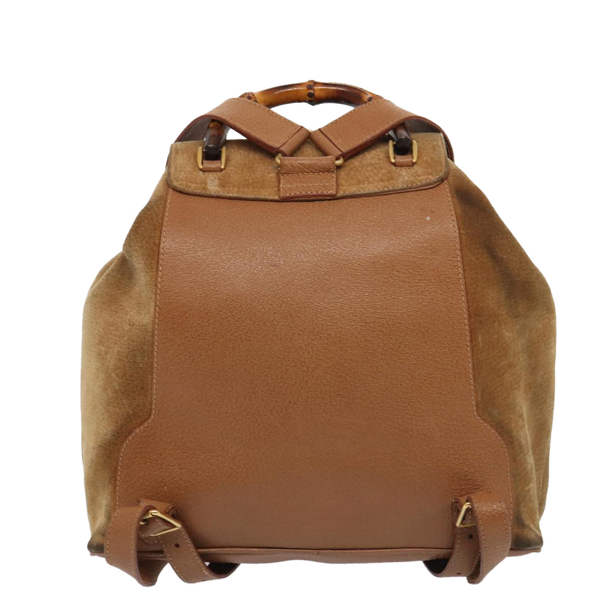 Gucci Bamboo Brown Suede Backpack Bag ()