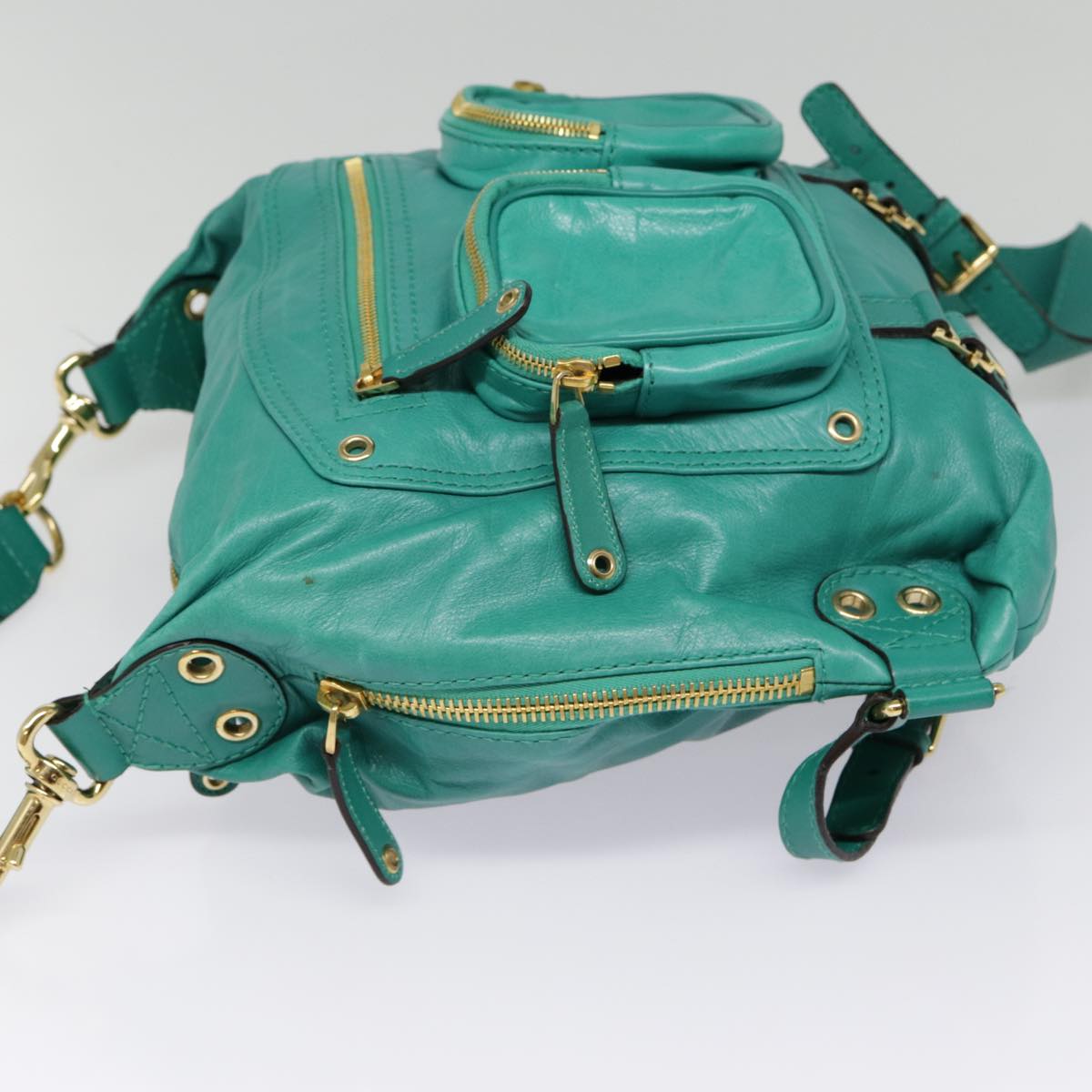 Gucci Green Leather Backpack Bag ()