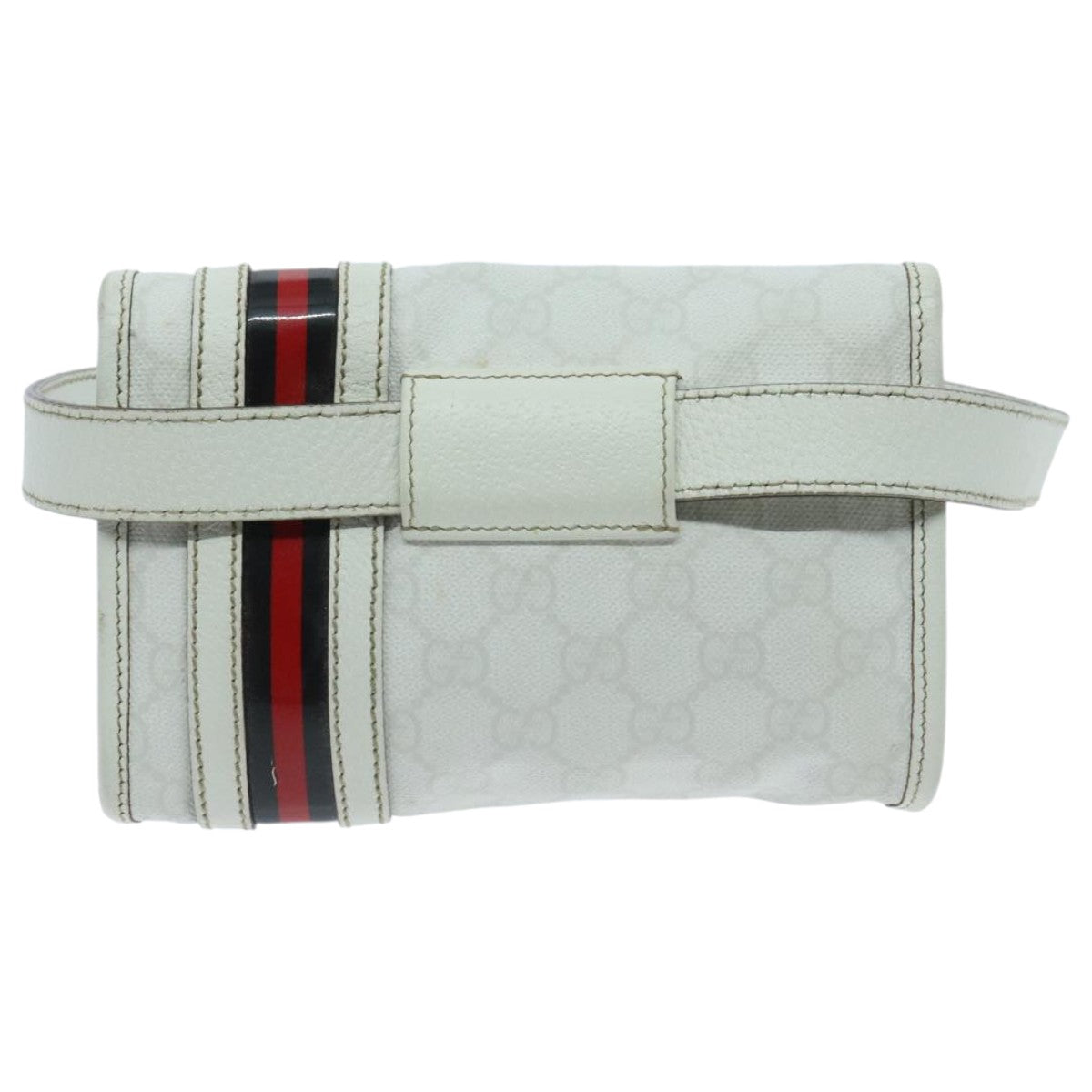 Gucci Sherry White Canvas Shoulder Bag ()
