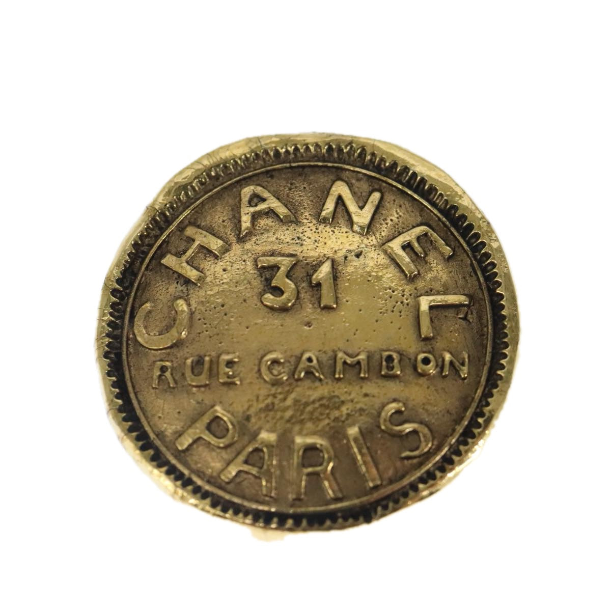 Chanel Cambon Gold Metal Earring Jewelry ()