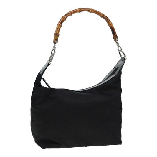 Gucci Bamboo Black Synthetic Shoulder Bag ()