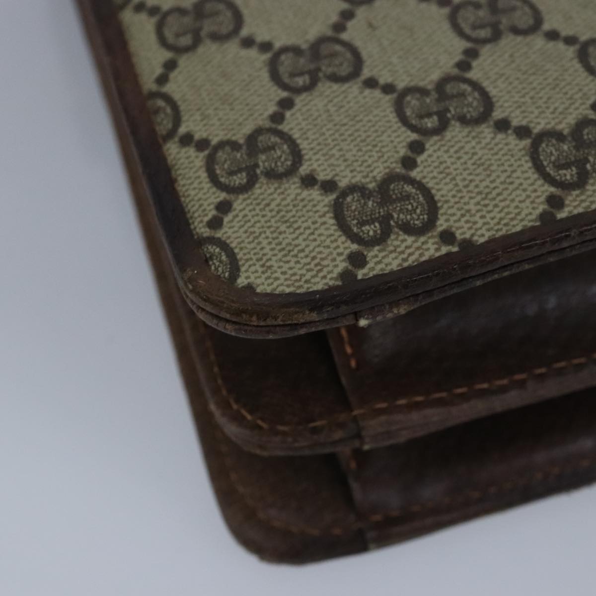 Gucci Horsebit Beige Canvas Shoulder Bag ()