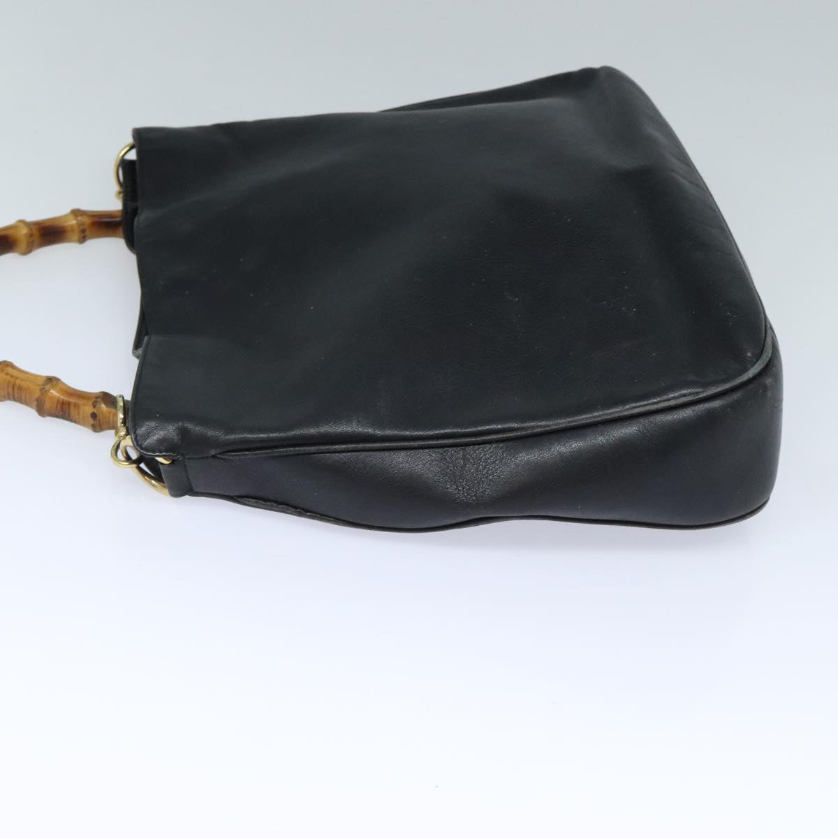 Gucci Bamboo Black Leather Handbag ()
