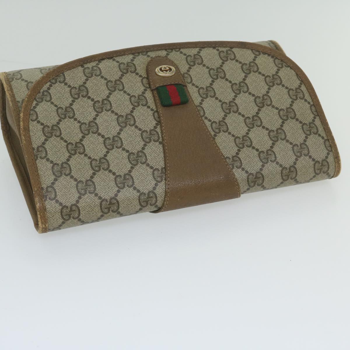 Gucci Sherry Beige Canvas Clutch Bag ()