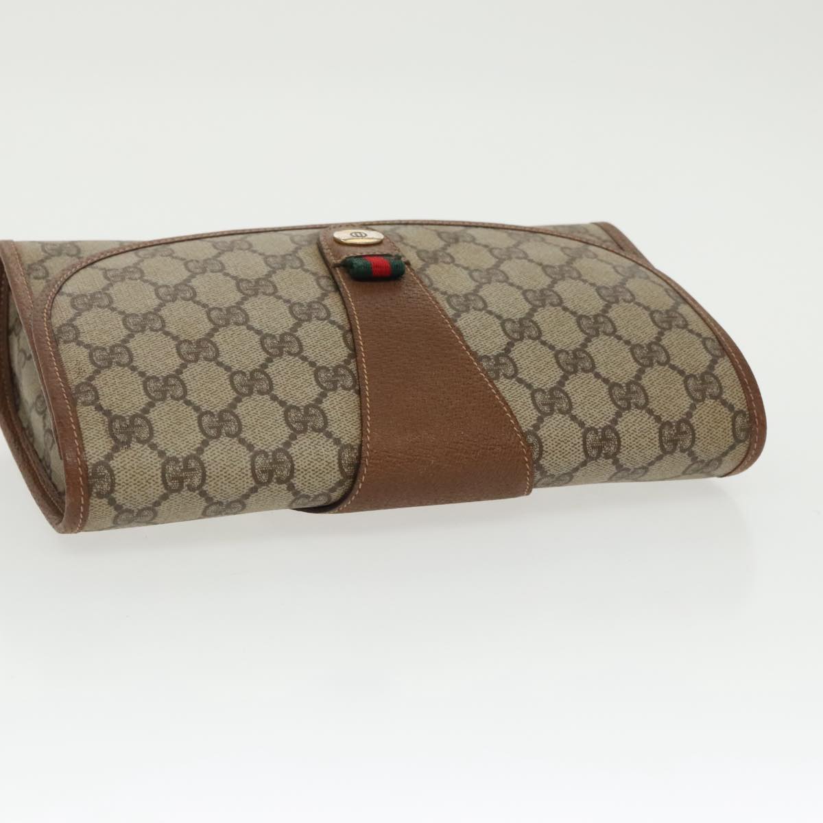 Gucci Gg Supreme Brown Canvas Clutch Bag ()