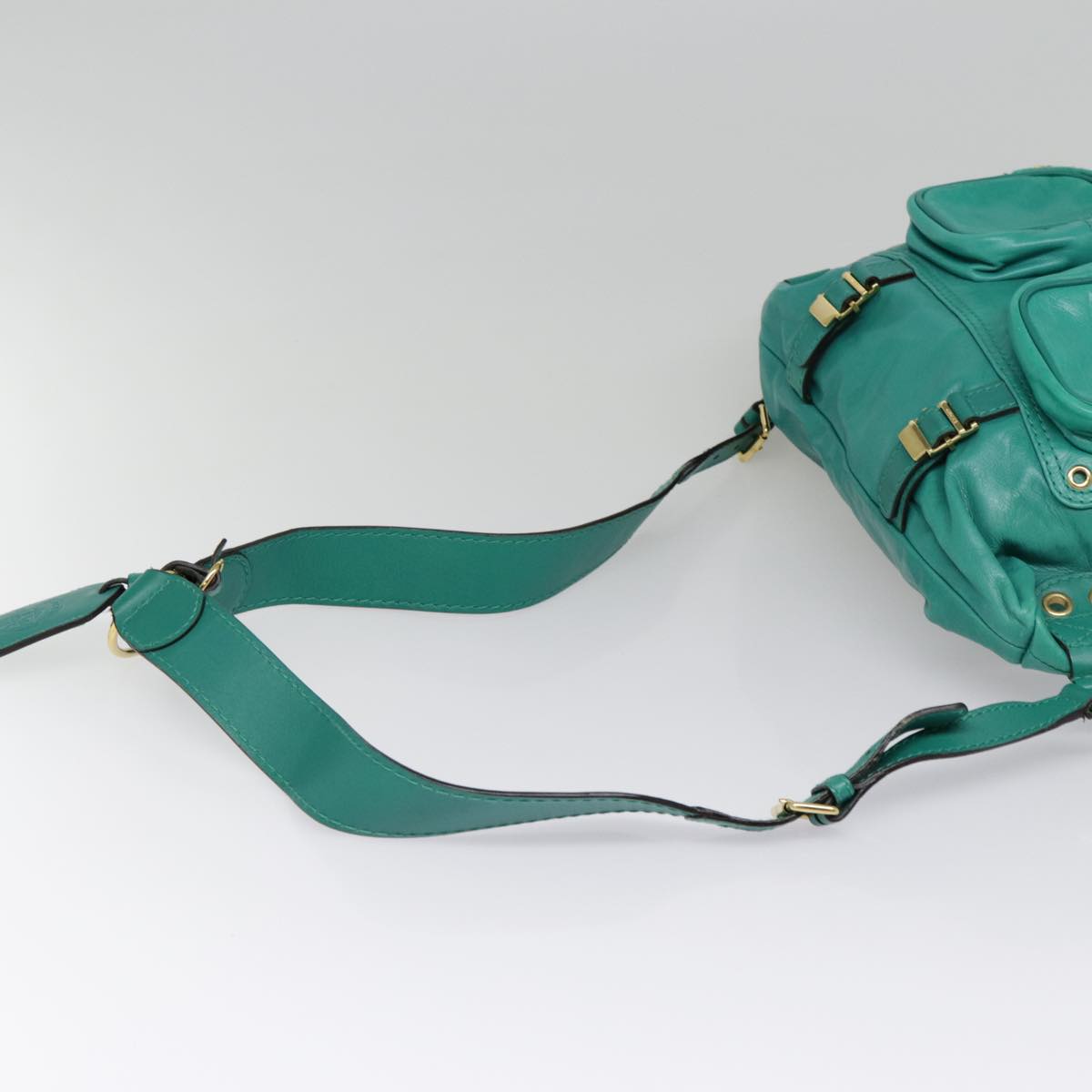Gucci Green Leather Backpack Bag ()