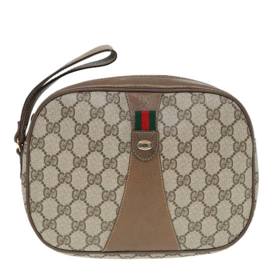 Gucci Sherry Beige Canvas Clutch Bag ()