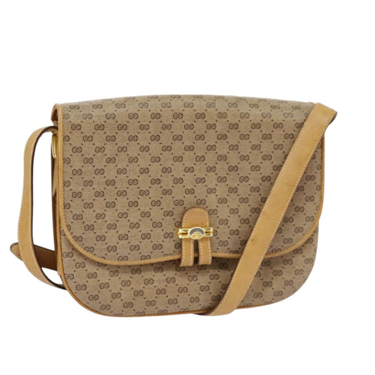 Gucci Micro Small Gg Canvas Beige Canvas Shoulder Bag ()