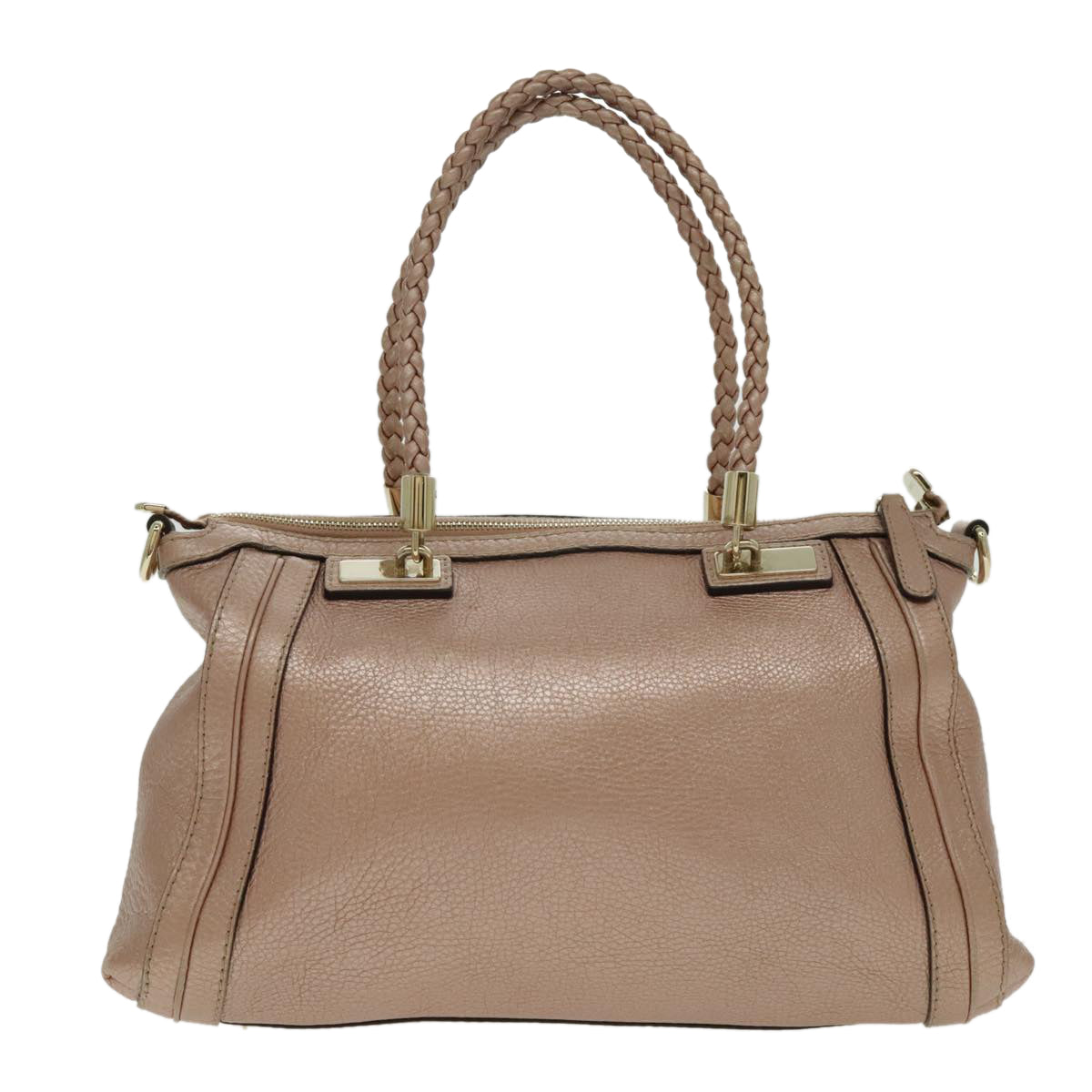 Gucci Bamboo Pink Leather Handbag ()