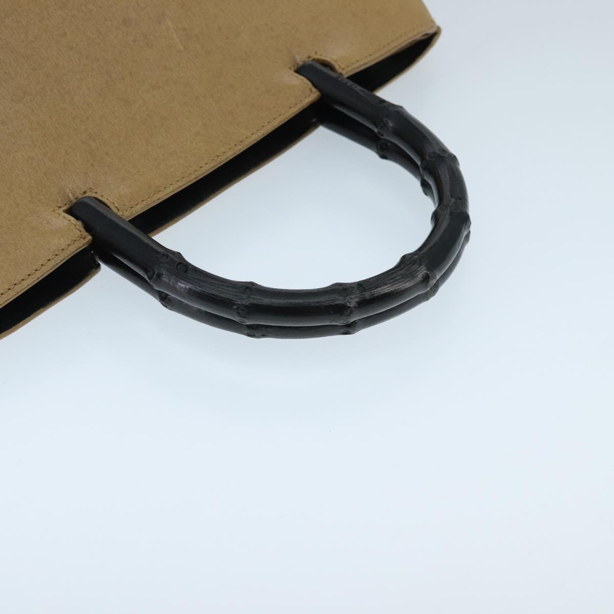 Gucci Bamboo Beige Leather Handbag ()