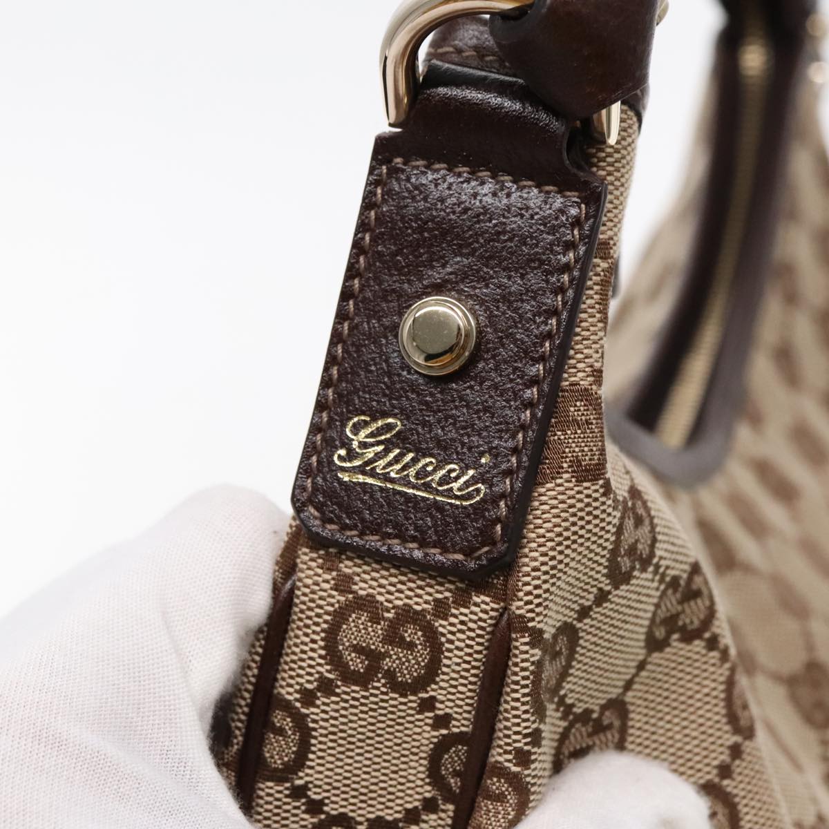 Gucci Abbey Beige Canvas Shoulder Bag ()