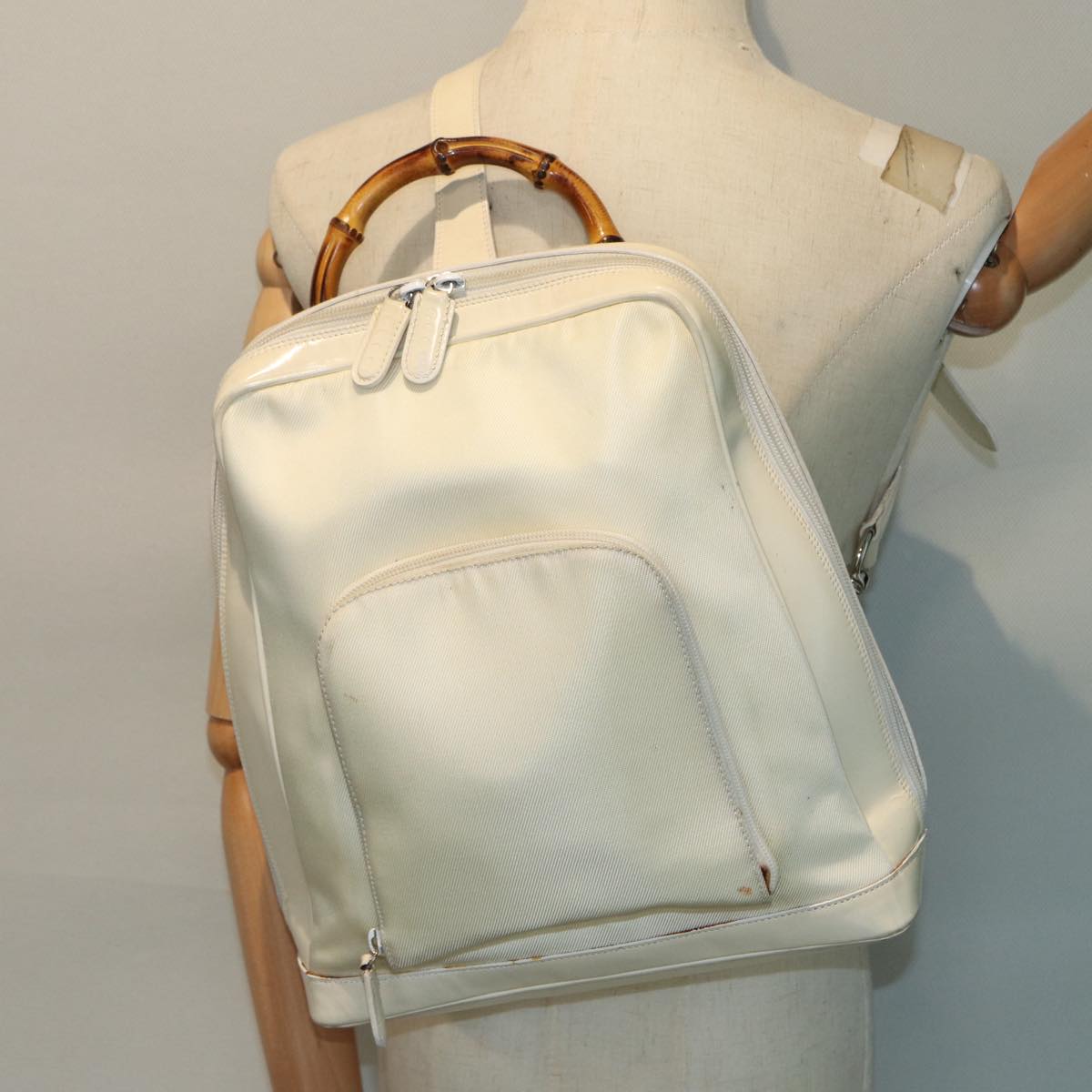 Gucci Bamboo White Leather Shoulder Bag ()