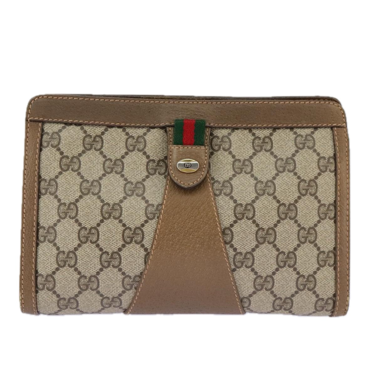 Gucci Ophidia Beige Canvas Clutch Bag ()