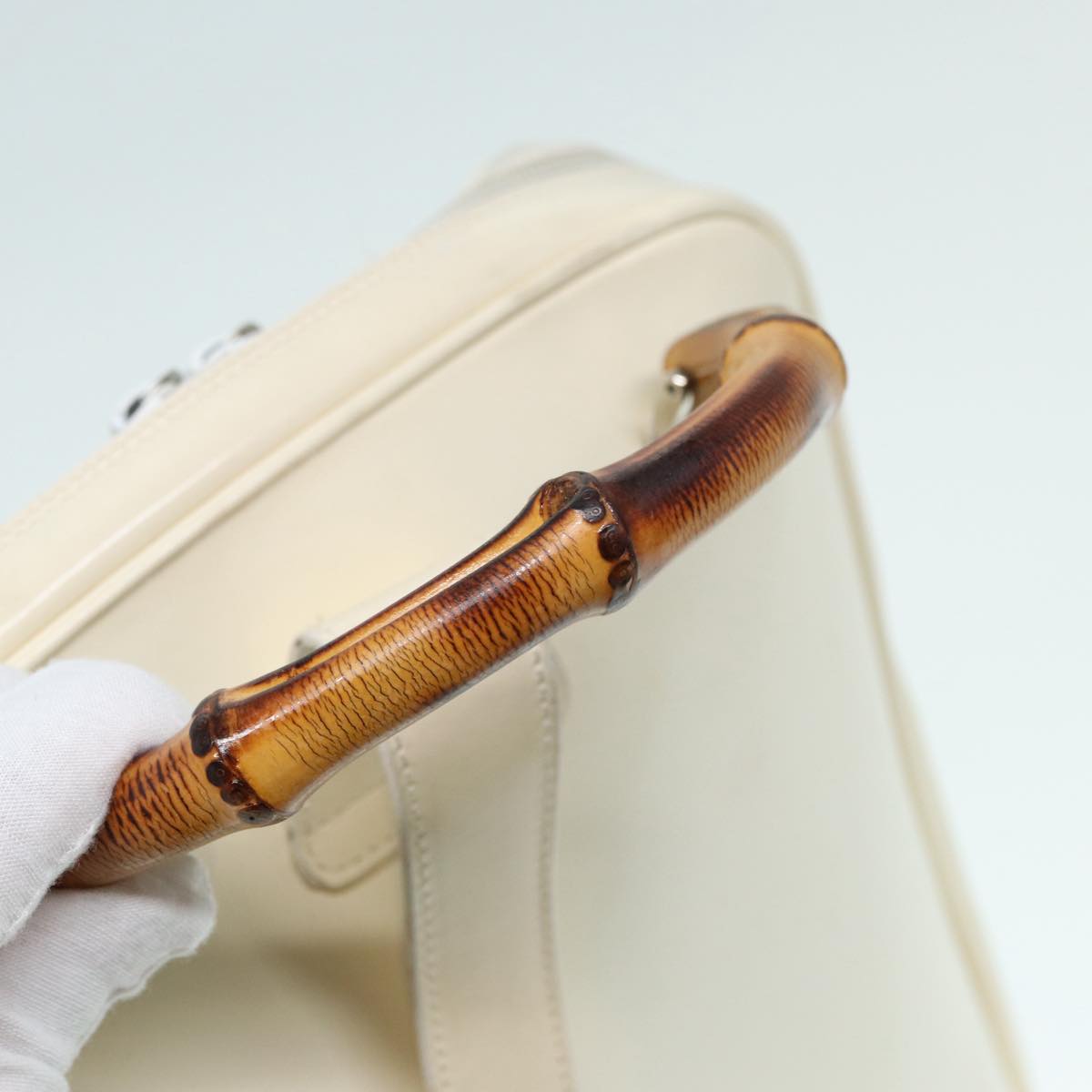 Gucci Bamboo White Leather Shoulder Bag ()