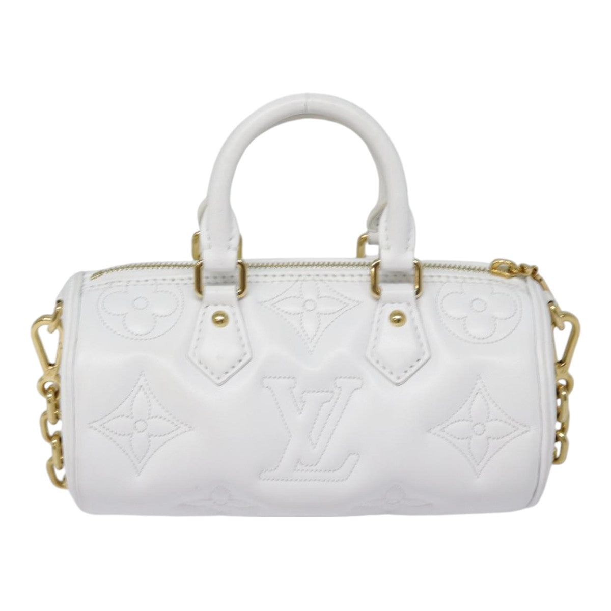 Louis Vuitton Papillon White Leather Handbag ()