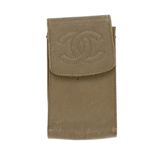 Chanel Cc Beige Leather Wallet  ()
