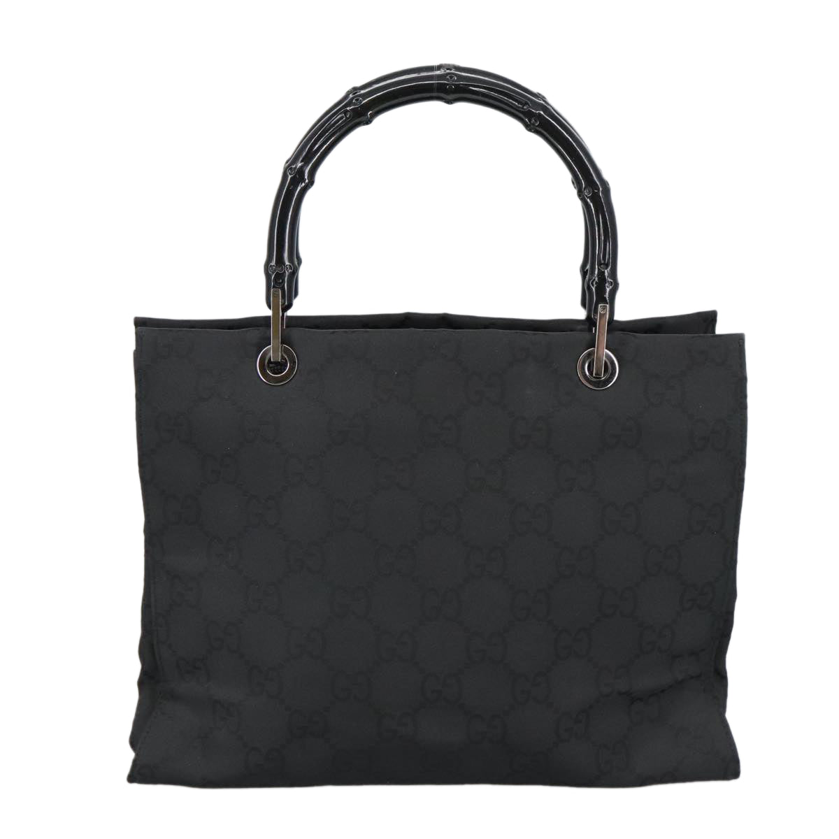 Gucci Bamboo Black Canvas Tote Bag ()