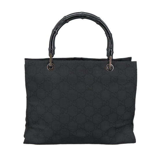 Gucci Bamboo Black Canvas Tote Bag ()