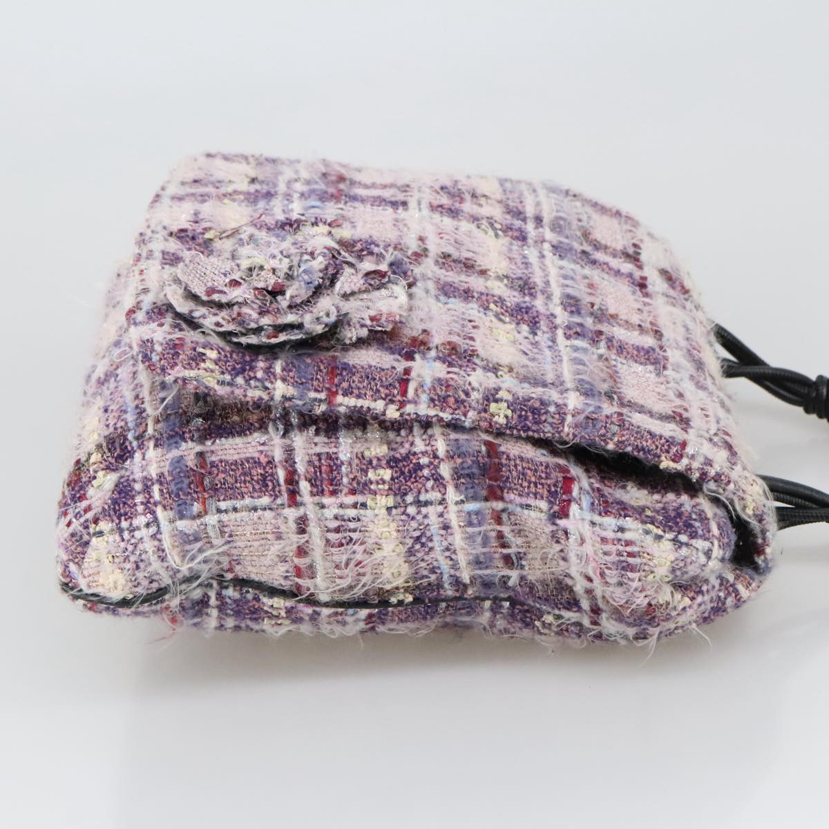 Chanel Camélia Purple Tweed Shoulder Bag ()