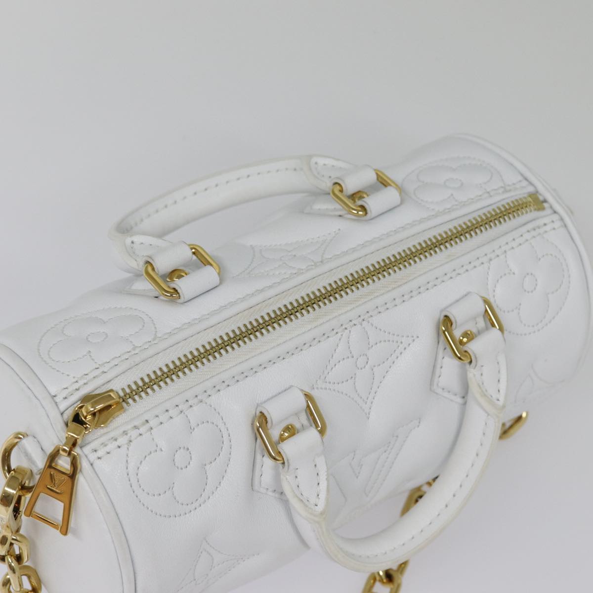 Louis Vuitton Papillon White Leather Handbag ()