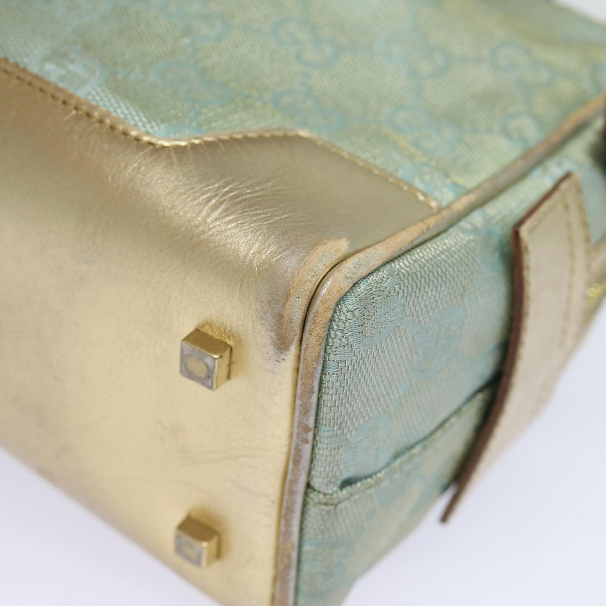 Gucci Bowling Blue Canvas Handbag ()