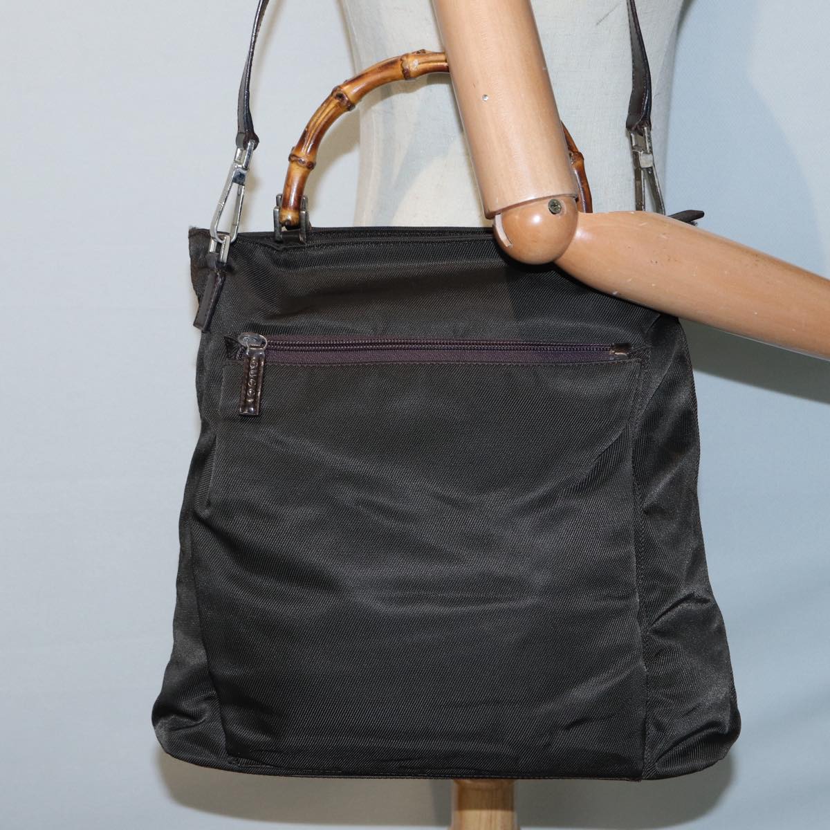 Gucci Bamboo Khaki Synthetic Tote Bag ()