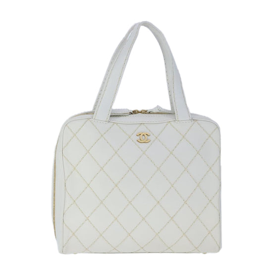 Chanel Wild Stitch White Leather Handbag ()