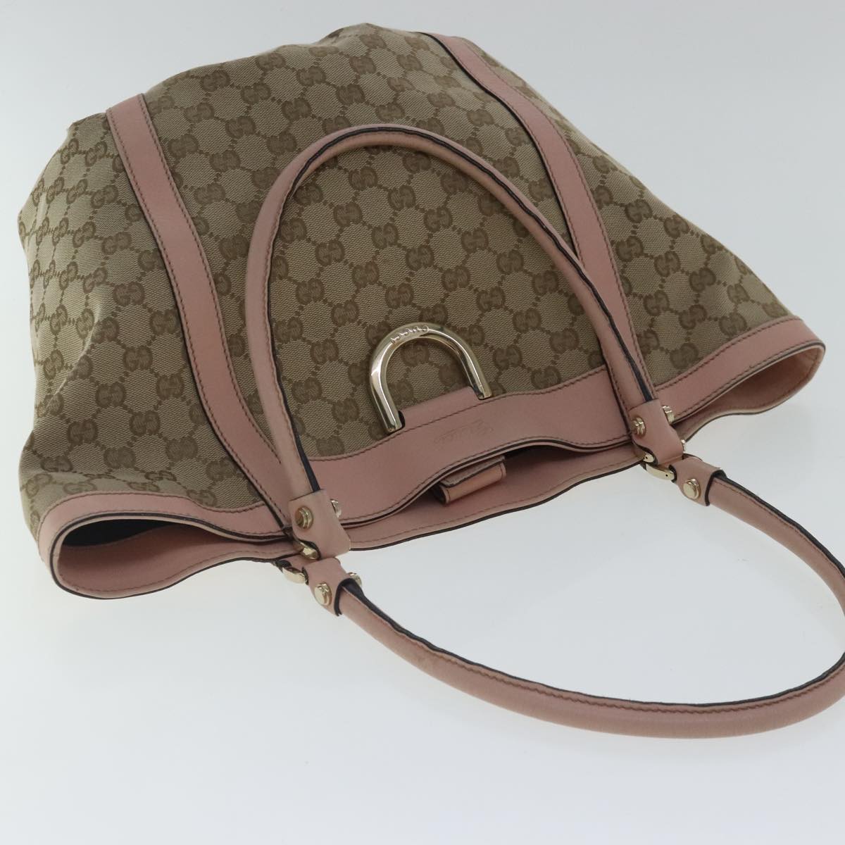 Gucci D-Ring Beige Canvas Tote Bag ()
