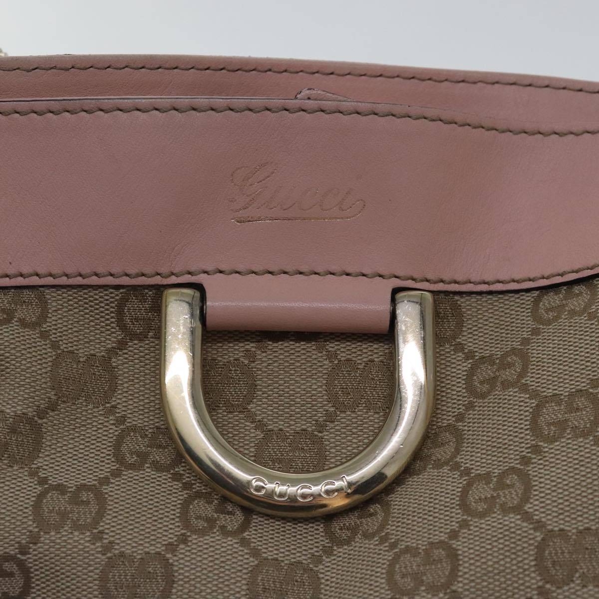 Gucci D-Ring Beige Canvas Tote Bag ()