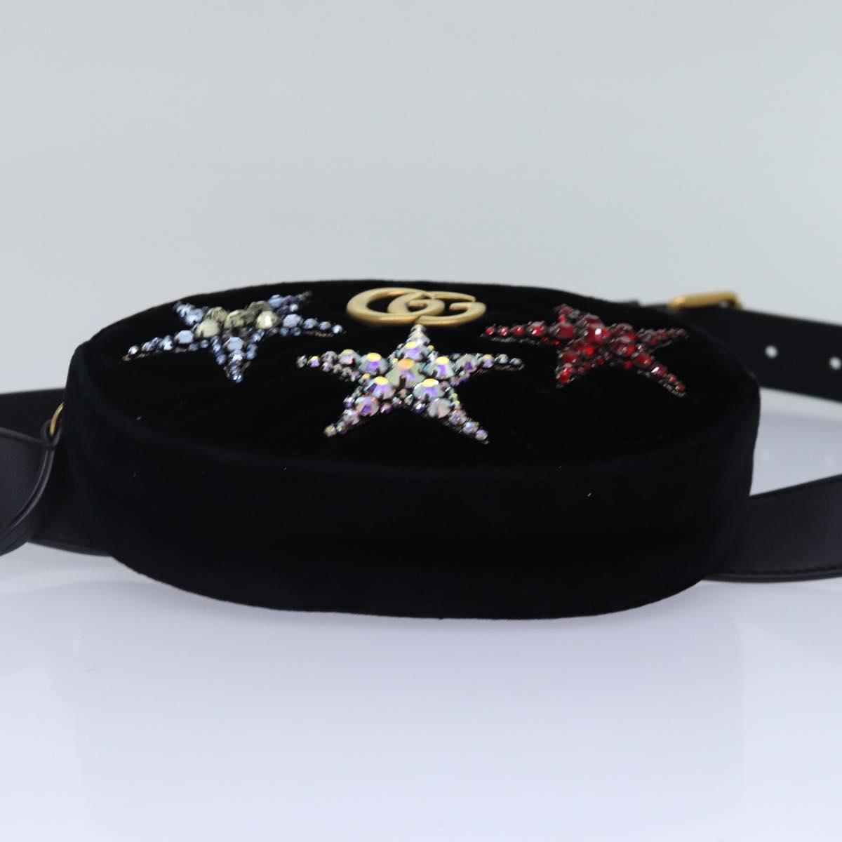 Gucci Gg Marmont Black Velvet Clutch Bag ()