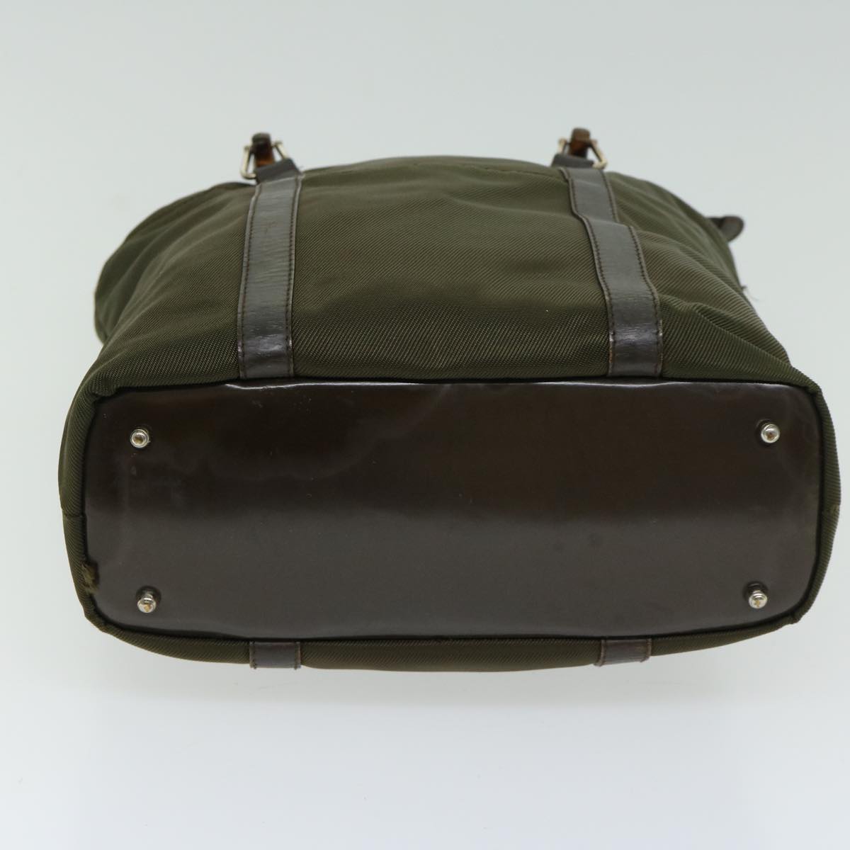 Gucci Bamboo Khaki Synthetic Handbag ()