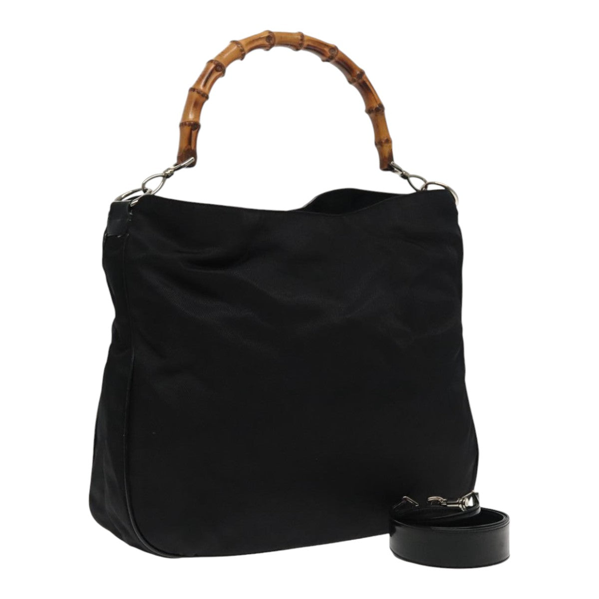 Gucci Bamboo Black Synthetic Handbag ()