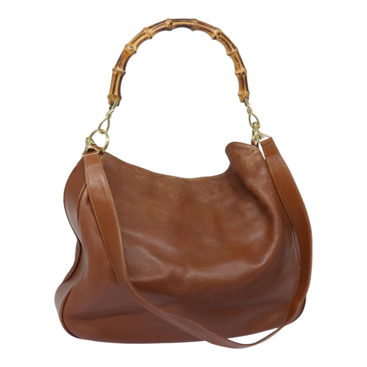 Gucci Bamboo Brown Leather Shoulder Bag ()