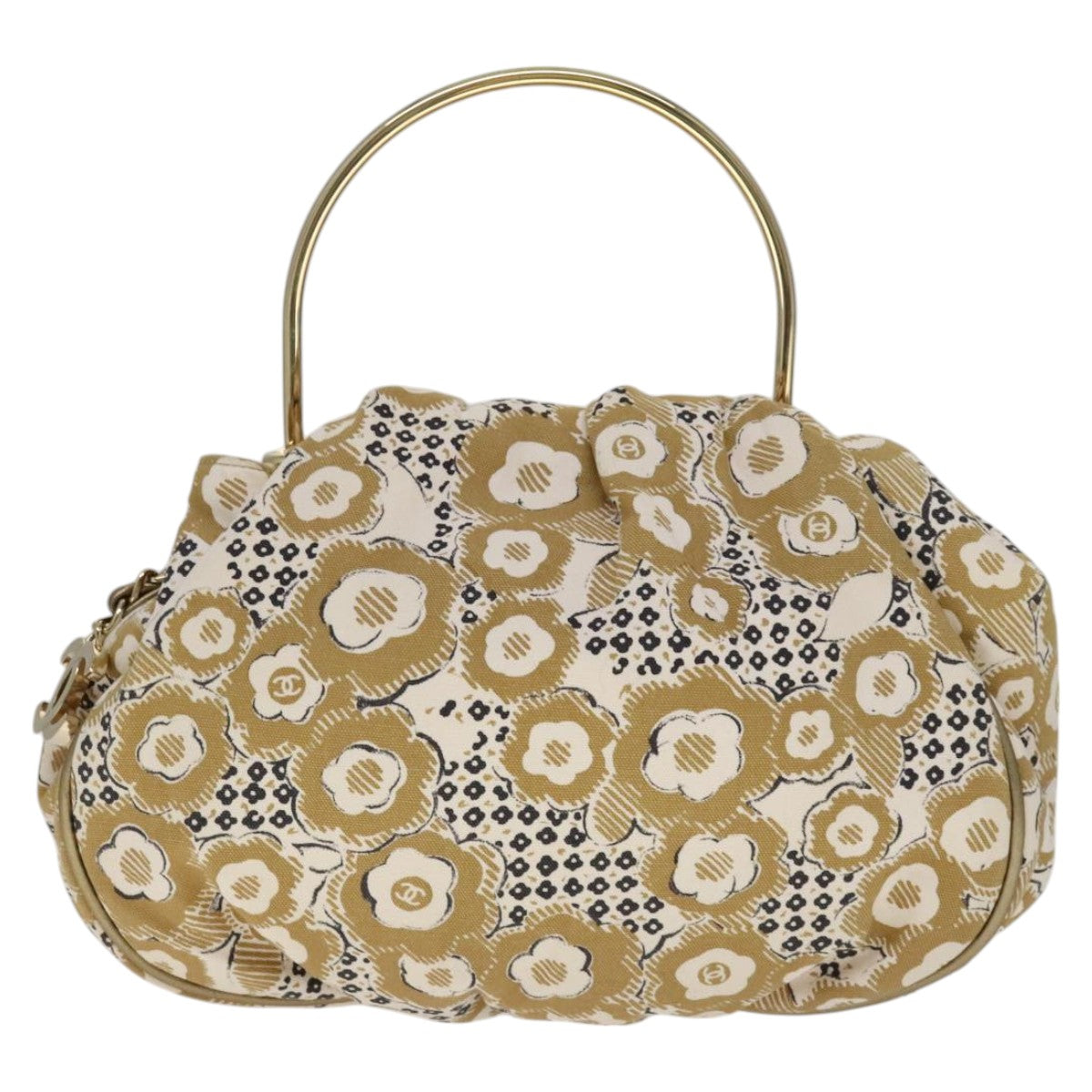 Chanel Camélia Beige Canvas Handbag ()