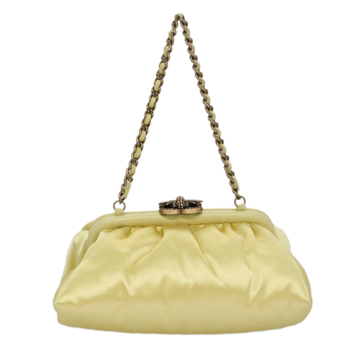 Chanel Yellow Silk Shoulder Bag ()