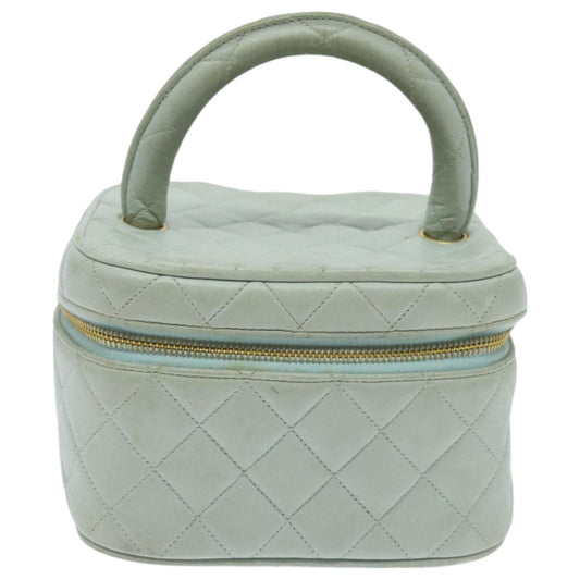 Chanel Vanity Blue Leather Clutch Bag ()