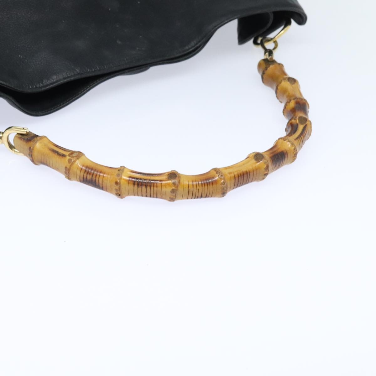 Gucci Bamboo Black Leather Handbag ()