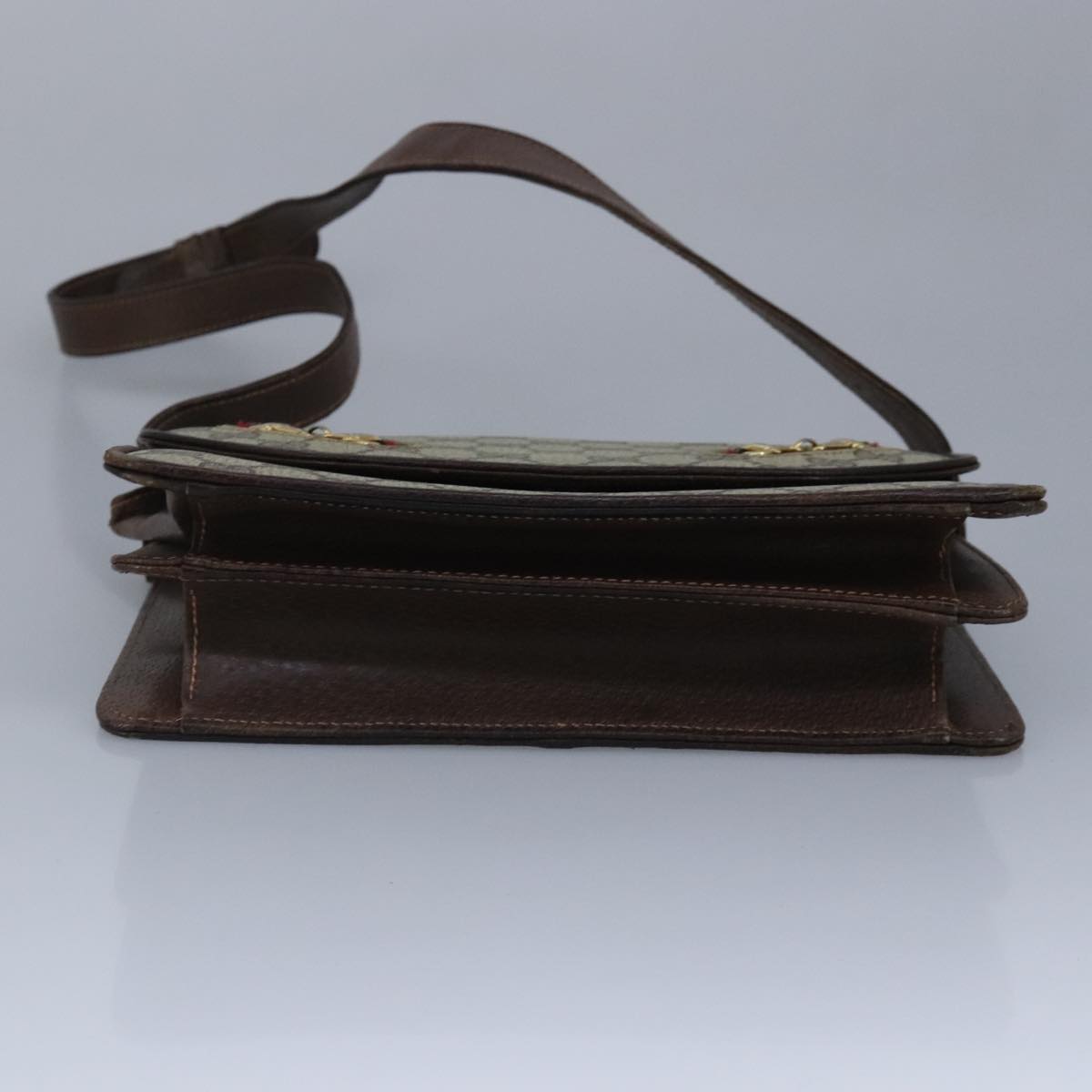 Gucci Horsebit Beige Canvas Shoulder Bag ()