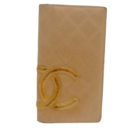 Chanel Cambon Beige Leather Wallet  ()