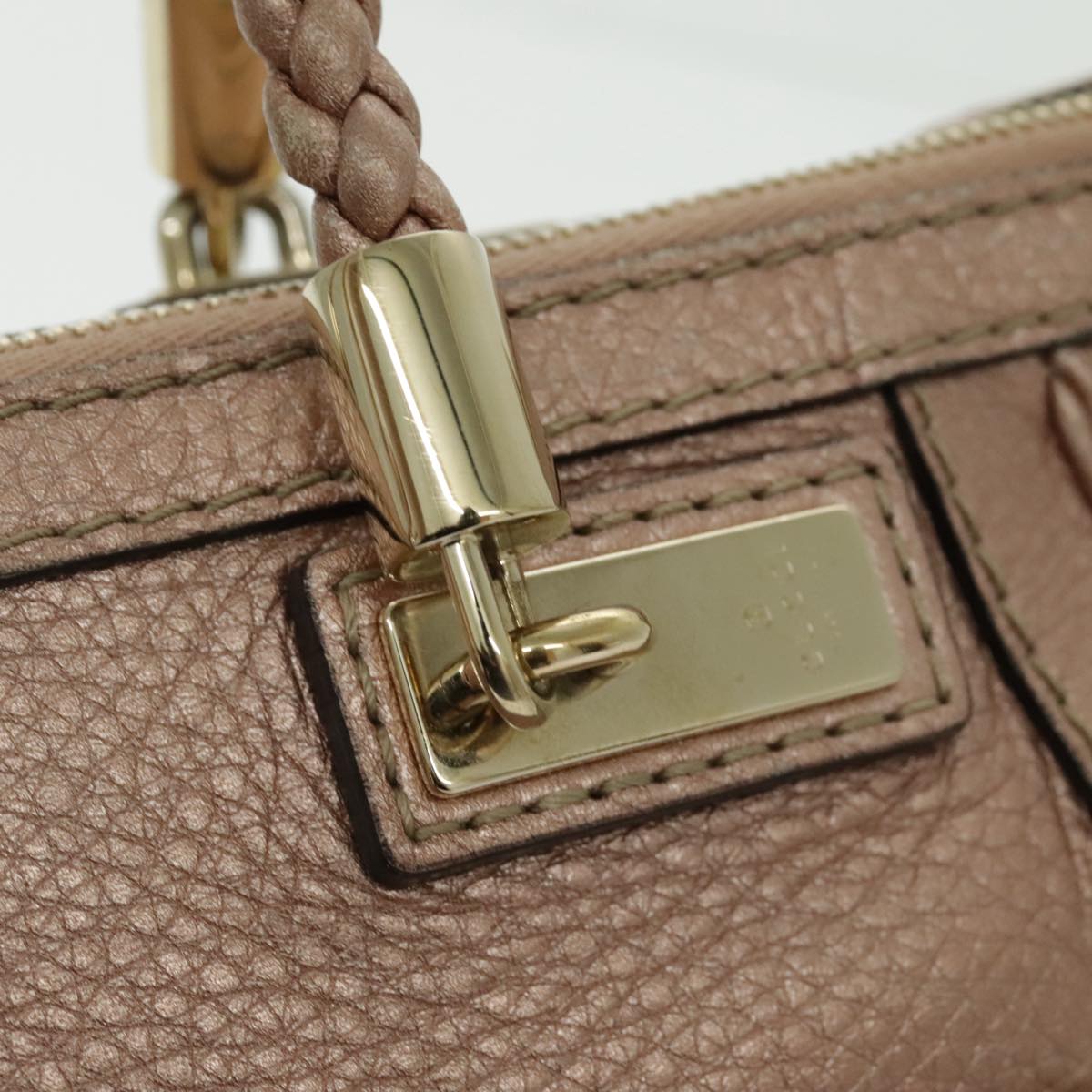 Gucci Bamboo Pink Leather Handbag ()