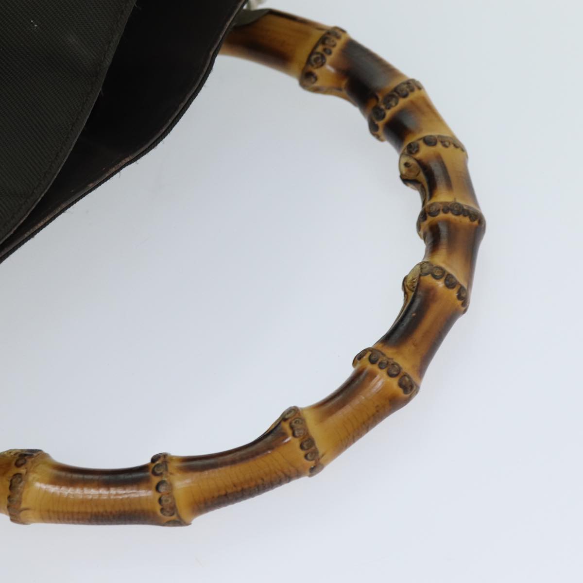 Gucci Bamboo Khaki Synthetic Handbag ()