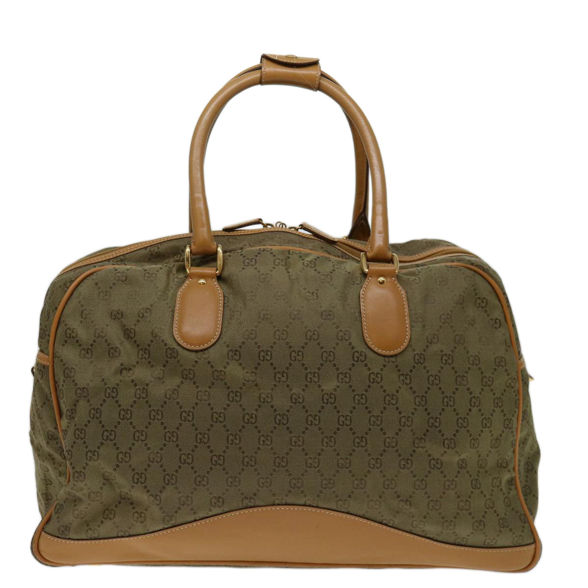 Gucci Gg Canvas Khaki Canvas Travel Bag ()