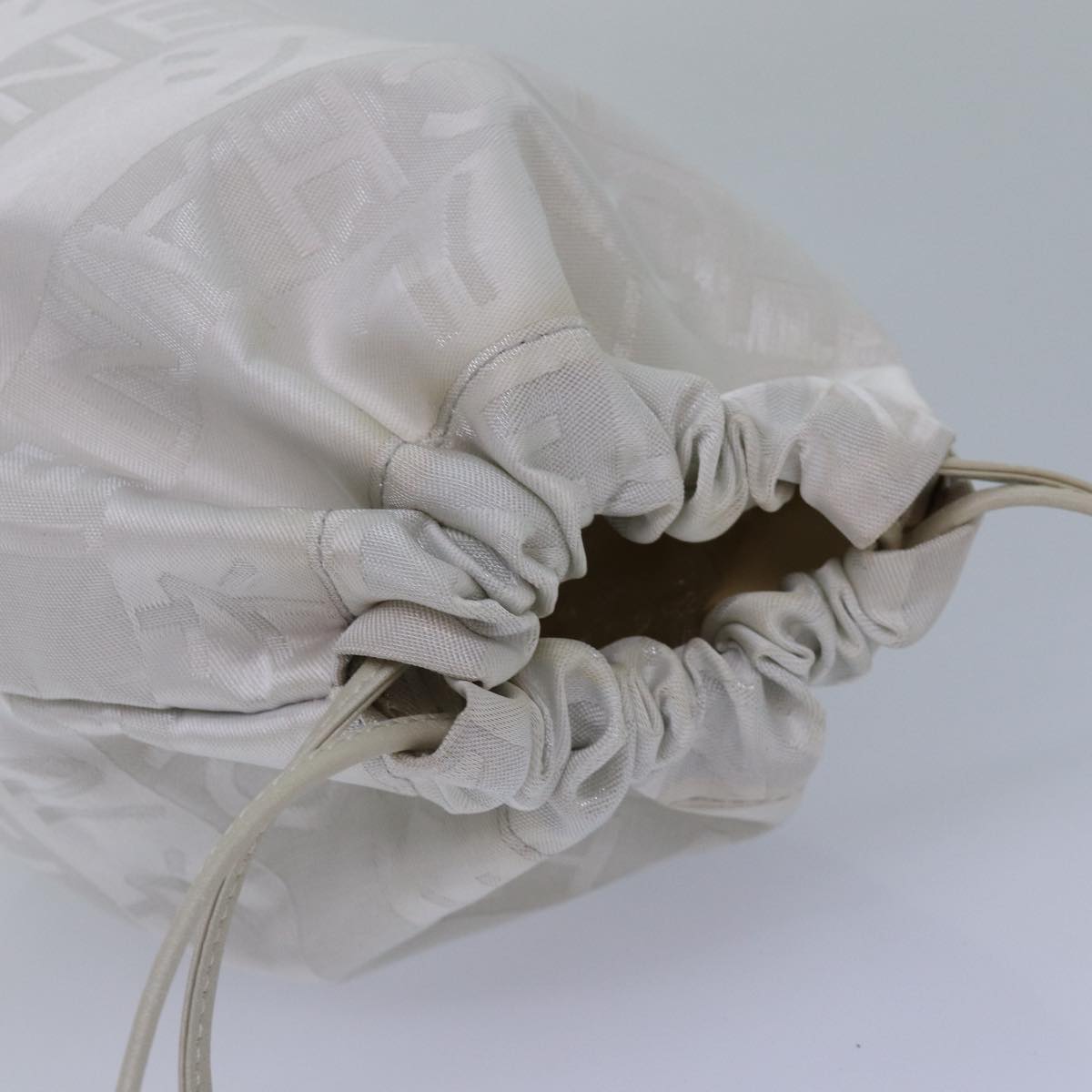 Chanel White Canvas Clutch Bag ()