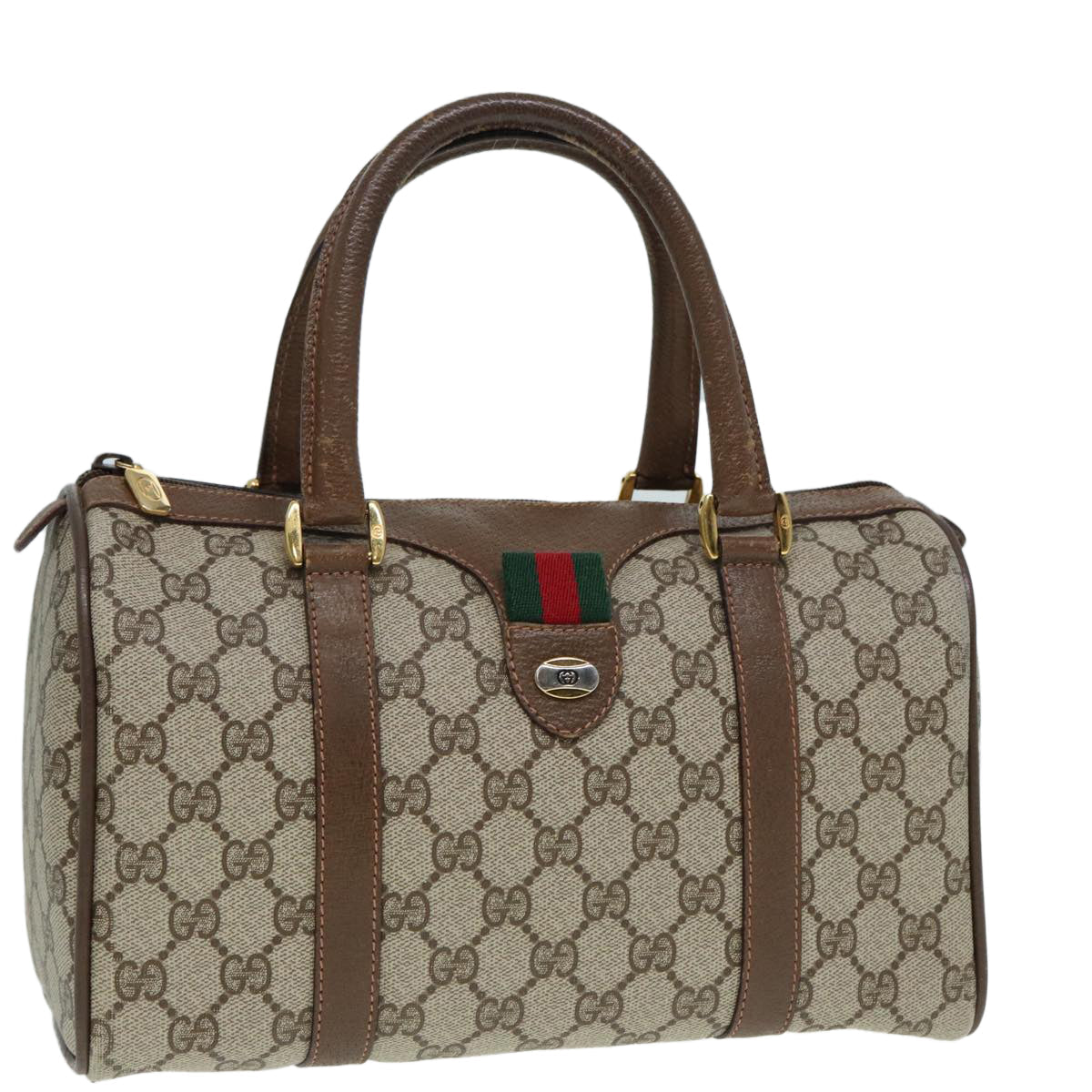 Gucci Boston Beige Canvas Travel Bag ()