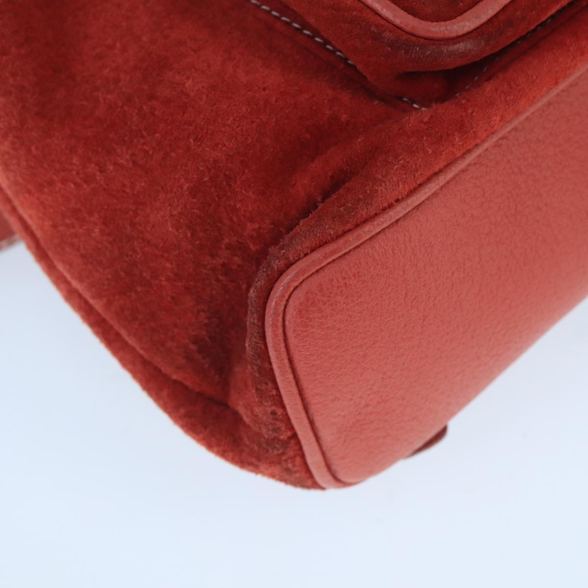 Gucci Bamboo Red Suede Backpack Bag ()