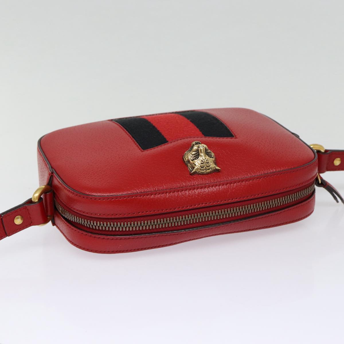 Gucci Animalier Red Leather Shoulder Bag ()