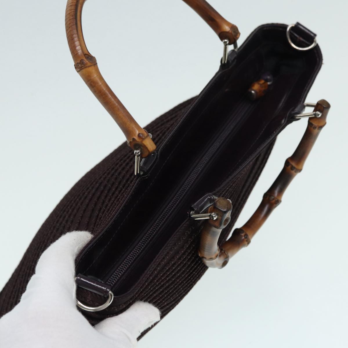 Gucci Bamboo Black Canvas Shoulder Bag ()