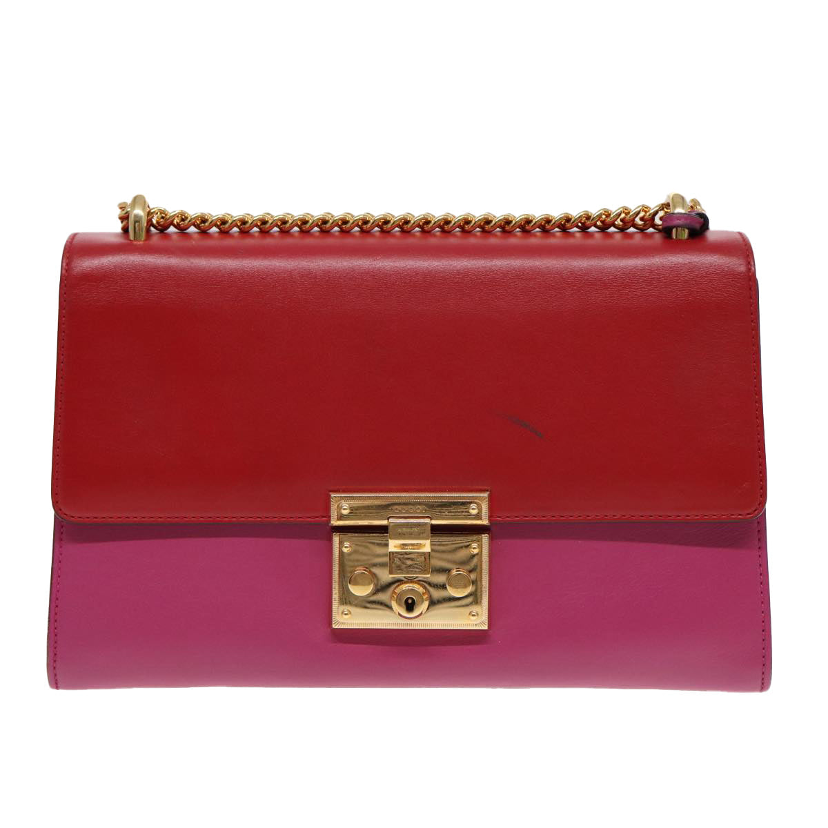 Gucci Padlock Red Leather Shoulder Bag ()