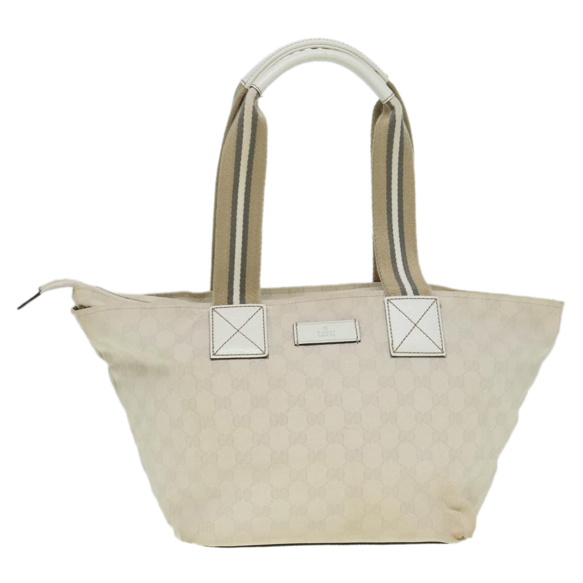 Gucci Sherry White Canvas Tote Bag ()